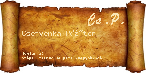 Cservenka Péter névjegykártya