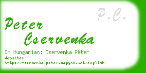 peter cservenka business card